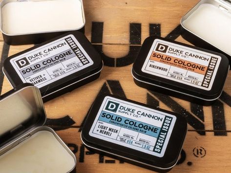 We tried men's grooming products from Duke Cannon, a military-inspired body-care brand that’s giving back to veterans — here’s what it’s like to use Medicated Lip Balm, Solid Cologne, Duke Cannon, Working Men, After Shave Balm, Male Grooming, T Lights, Hard Working, Military Inspired