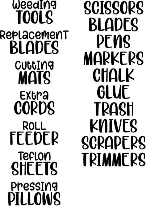 General Craft Tool Labels EPS Tool Labels, Craft Supply Labels, Cricut Room, Cricut Pins, Storage Unit Organization, Supply Labels, Organizing Labels, Craft Room Storage, General Crafts