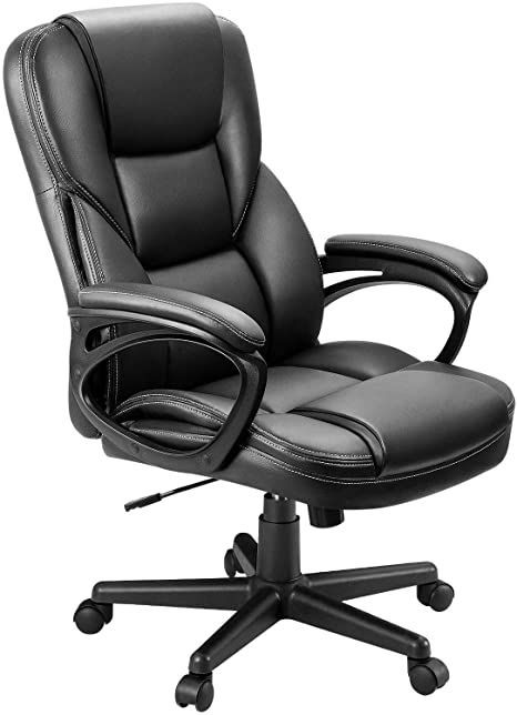 Furmax Office Exectuive Chair High Back Adjustable Managerial Home Desk Chair, Swivel Computer PU Leather Chair with Lumbar Support Executive Office Desk, Comfortable Office Chair, Best Office Chair, High Back Office Chair, Black Office Chair, Swivel Office Chair, Executive Office Chairs, Black Chair, Leather Office Chair