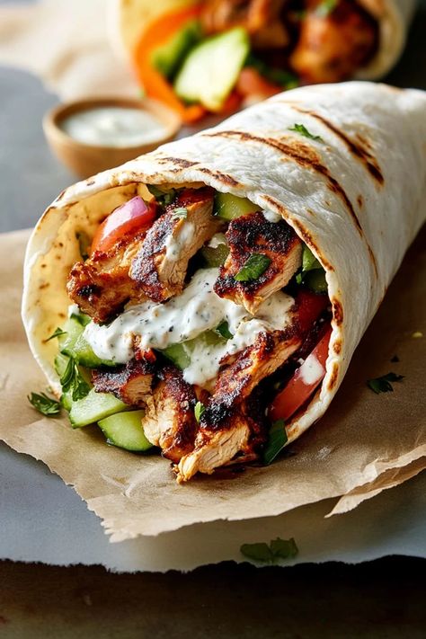 Craving the flavors of Greece? This Authentic Greek Chicken Gyros recipe brings Mediterranean magic to your kitchen with juicy marinated chicken, fresh tzatziki, and warm pita. It’s the perfect easy weeknight meal that’s loaded with deliciousness and ready to impress! Get ready to savor a taste of Greece in every bite. Recipe With Tzatziki, Chicken Gyros Recipe, Greek Chicken Gyros, Gyros Recipe, Tzatziki Chicken, Mediterranean Chicken Recipes, Chicken Gyro Recipe, Baked Greek Chicken, Greek Pita