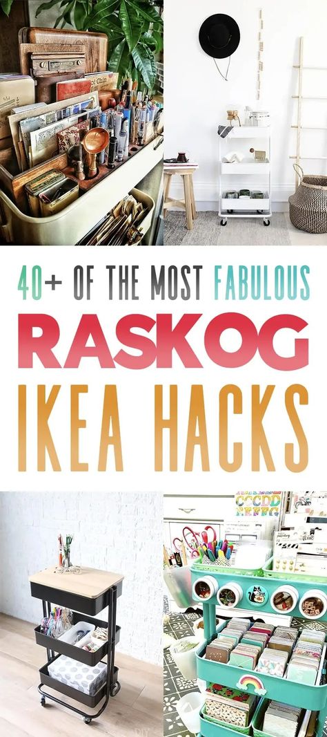 40+ Of The Most Fabulous Raskog IKEA Hacks - The Cottage Market Classy Bar Cart, Raskog Ikea, Scrapbook Room Organization, Ikea Raskog, Painting Station, Mini Gym, Diy Playbook, Kitchen Necessities, Cottage Market