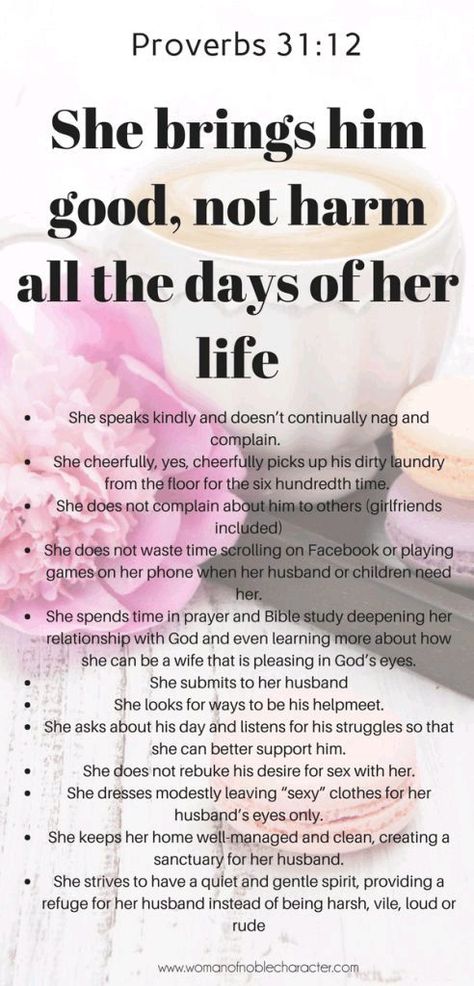 How To Be A Godly Wife, Godly Husband, Proverbs Woman, Proverbs 31 Wife, Prayers For My Husband, Life Proverbs, Woman Of God, Love Bible, Biblical Marriage