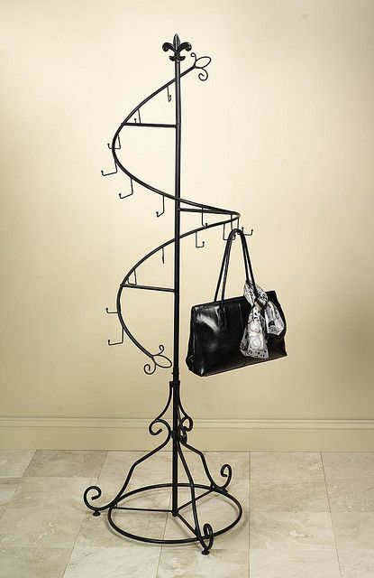 Purse rack... a must have for organization Purse Rack, Bag Rack, Metal Display, Metal Rack, Bag Display, Hanger Rack, Coat Hanger, Vintage Coat, Umbrella Stand