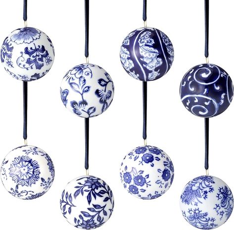 Amazon.com: 8 Pcs Christmas Mini Ginger Jar Ornaments Chinoiserie Porcelain Hanging Ornaments Ceramic Christmas Ornaments Blue and White Christmas Tree Decorations Christmas Hanging Pendant (Classic Style) : Home & Kitchen Blue And White Ornaments Christmas Tree, Blue And White Christmas Tree, Chinoiserie Christmas Tree, Chinoiserie Ornaments, Blue And White Christmas, White Christmas Tree Decorations, Ornaments Ceramic, Ceramic Christmas Ornaments, Mini Christmas Ornaments