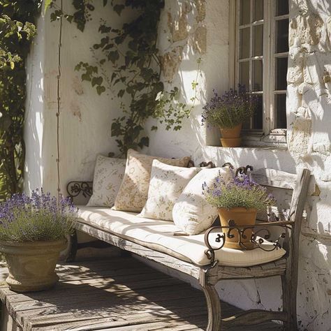 3+ Simple Porch Design Essentials for a French Country Look • 333+ Inspiring Lifestyle Ideas French Country Garden Patio, French Country House Exterior, French Country Porch, French Country Patio, French Cottage Garden, French Country Art, Cottage Outdoor, Inspiring Lifestyle, Build Inspiration