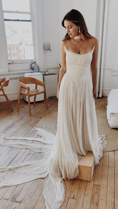 Cinq Bridal, Eva Lendel, Modern Wedding Dresses, Wedding Dresses Whimsical, Hippie Wedding, Bridal Wedding Dress, Dream Wedding Ideas Dresses, Denver Wedding, Modern Wedding Dress