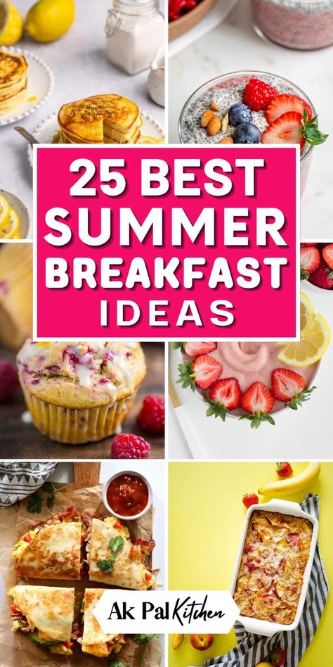 Lake Breakfasts, Summer Pancakes, Healthy Summer Breakfast, Summer Breakfast Ideas, Summer Brunch Recipes, Summer Breakfast Recipes, Mexican Spice, Spring Breakfast, Refreshing Breakfast