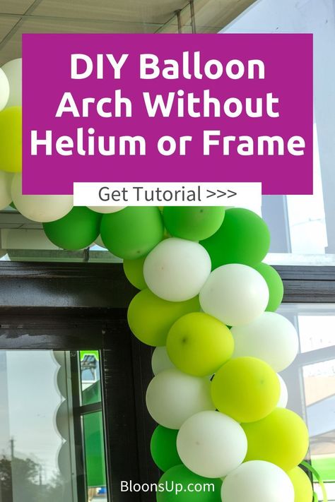 Create a stunning balloon arch for your next party or event, without the need for helium! This easy-to-follow guide takes you through the steps of crafting a beautiful arch using air-filled balloons. Transform your space and impress your guests with this budget-friendly DIY balloon decoration. Simple Diy Balloon Decorations, Balloon Arch Supplies, Balloon Arch For Beginners, Party Decor Without Balloons, Air Filled Balloon Ideas, Balloon Decor No Helium, Balloon Arch With Pool Noodles, Easy Balloon Arch Tutorial, How To Create A Balloon Arch