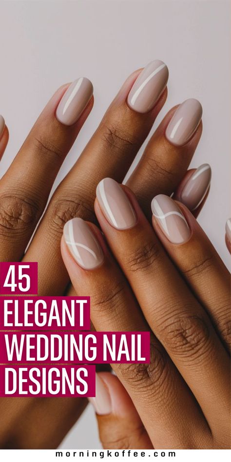 Looking for classic minimalist wedding nail designs for your bridal look. Here we've got you covered with inspiring elegant wedding nail designs you can rock for your wedding look. 
wedding nail designs, wedding nails inspo. Wedding Nails For Bride Classy Bridal, Nail Designs For Bride, Nail Designs Wedding, Gold Wedding Nails, Classic Minimalist Wedding, Square Oval Nails, Wedding Nail Designs, Winter Nail Polish, Edgy Classic