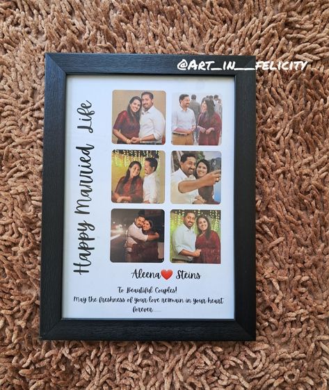 Couples Photo Frame Ideas, Couple Photoframe Ideas, Happy Anniversary Gifts For Couple, Marriage Frames Wedding Ideas, Happy Married Life Frame, Wedding Anniversary Photo Frame Ideas, Marriage Photo Frame Ideas, Marriage Photo Frame, Gifts For Newly Married Couple