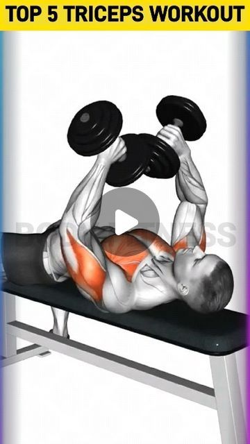 Tricep With Dumbell, Triceps Workout Dumbell, Triceps Workout With Dumbbells, Tricep Dumbbell Workout, Dumbbell Tricep Workout, Chest Tricep Workout, Chest And Tricep Workout, Tricep Workout, Dumbell Workout