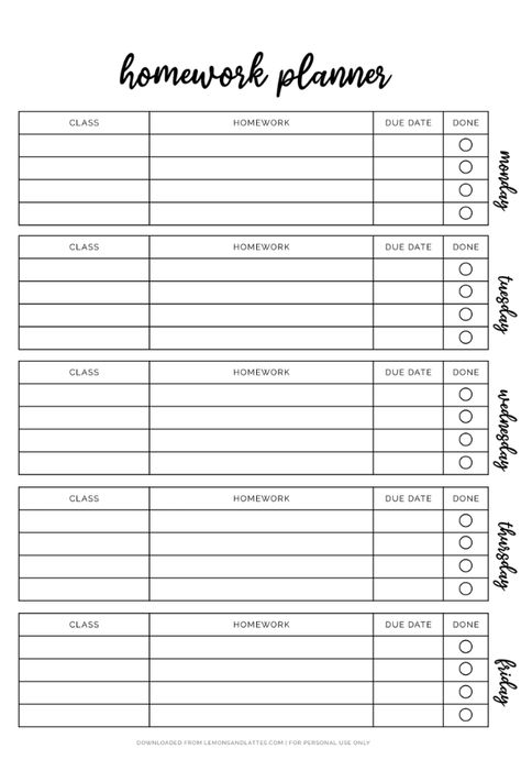 School Planning Ideas, Planning For School, Planner School Organization, School Homework Organization, School Organization Planner, Study Checklist Student, Things To Print For School, Planners Printables, Planner Organization For School