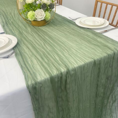 PRICES MAY VARY. PACKAGE:You will get 1 Pcs 35"Wx120"L(10FT) chiffon table runner is perfect for 3-4FT long table. SOFT MATERIAL:The long table runner is made of high quality polyester soft to touch comfortable and long-lasting. ELEGANT DESIGN:This romantic vintage gauze table runners has a rustic-elegant look.Perfct to create beautiful folds or leave it flowing loose onto the floor add a delicate. WIDELY OCCASION:The table runner good choice for birthday parties, theme party, engagement banquet Wedding Long Table Decor, Piano Fireplace, Sage Green Table Runner, Tulle Table Runner, Sage Green Table, Sage Green Baby Shower, 55th Wedding Anniversary, Cheesecloth Table Runner, Tulle Table