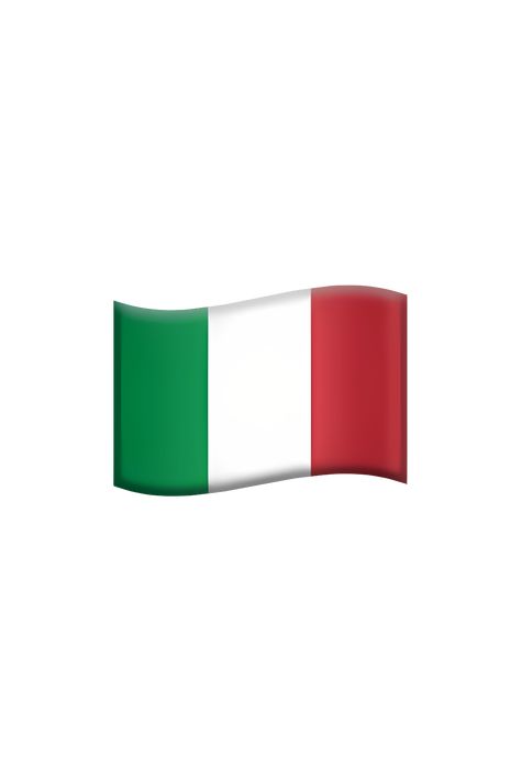 The emoji 🇮🇹 depicts the flag of Italy, which consists of three vertical stripes of equal width. The left stripe is green, the middle stripe is white, and the right stripe is red. The green and red stripes are darker shades, while the white stripe is bright and stands out. The colors are arranged in a way that resembles the shape of a pizza slice. The emoji is rectangular in shape and has a small border around it. Flag Of Italy, Emojis Iphone, Emoji Copy, Flag Emoji, Apple Emojis, Emoji Dictionary, Iphone Emoji, Flag Printable, Body Tutorial