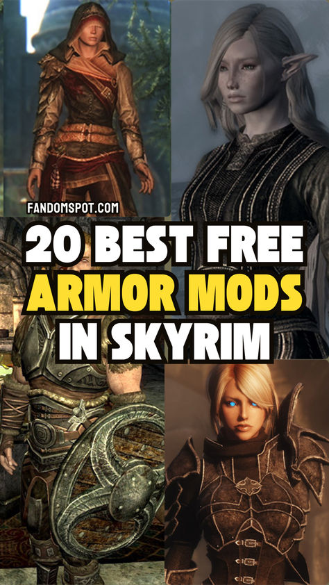 A listing of the coolest modded armor sets to add into Skyrim! Skyrim Mods Xbox One, Inigo Skyrim, Skyrim Female Armor Mods, Skyrim Character Builds, Skyrim Armor Mods, Skyrim Mods Female, Skyrim Clothes, Skyrim Oc, Skyrim Armor