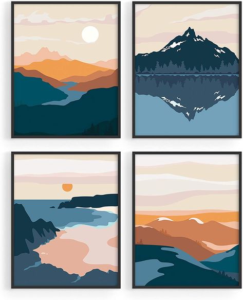 Adventure Wall Decor, Haus And Hues, Mountain Wall Decor, Mid Century Wall Art, Landscape Mountain, Mountain Decor, Free Artwork, Mountain Wall, Nature Posters