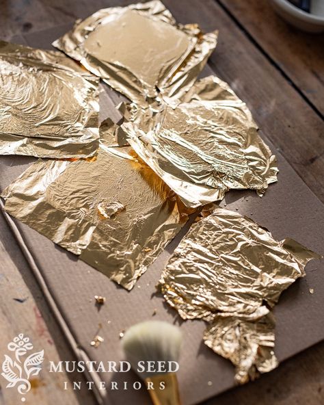 Here's how to use gold leaf to DIY custom Christmas ornaments as gifts or festive holiday decor. This easy DIY family craft project includes a video tutorial for making your own golden, bronze, or silver Christmas tree ornaments from cheap thrift store or craft store decor. Upcycle old ornaments or cheap raw wood pieces. Step-by-step instructions plus a list of recommended materials are included. | dining room Christmas tree | gold leaf ornament tutorial | christmas crafts | miss mustard seed Gold Leaf Christmas Ornaments, Diy Metallic Ornaments, Golden Christmas Decorations, Dining Room Christmas Tree, Silver Christmas Tree Ornaments, Gold Leaf Ornaments, Christmas Crafts Gifts, Family Christmas Crafts, Cheap Ornaments