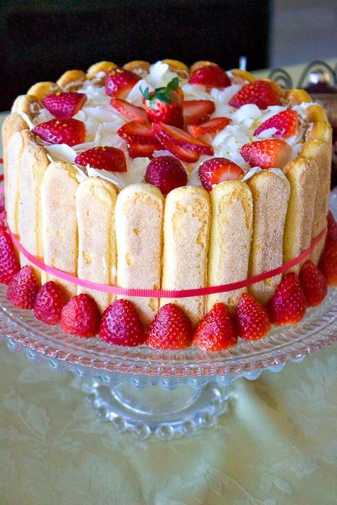 Lady Finger Cake Recipe, Lady Finger Cake, Charlotte Russe Dessert, Charlotte Russe Cake, Lady Fingers Dessert, Finger Cake, Charlotte Dessert, Finger Desserts, Charlotte Cake