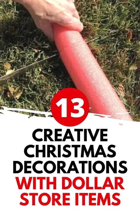 Dollar Tree Outdoor Christmas Decor, Dollar Tree Christmas Decor Ideas, How To Decorate For Christmas, Easy Holiday Decorations, Outdoor Christmas Decorations Yard, Dollar Store Christmas Decor, Christmas Chandelier, Large Christmas Ornaments, Dollar Tree Christmas Decor