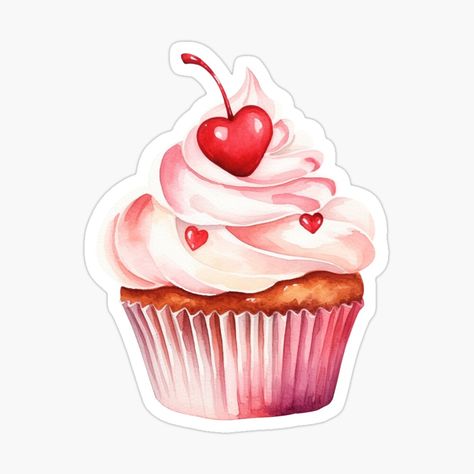 Get my art printed on awesome products. Support me at Redbubble #RBandME: https://www.redbubble.com/i/sticker/Valentine-s-Day-Sweet-Cupcake-with-Red-Cherry-Heart-by-My-Magic-World/155721560.EJUG5?asc=u Aesthetic Red Stickers, Valentine’s Day Stickers, Bujo Reading, Coquette Stickers, Valentines Stickers, Valentines Day Stickers, Red Stickers, Artist Cake, Cherry Cupcakes