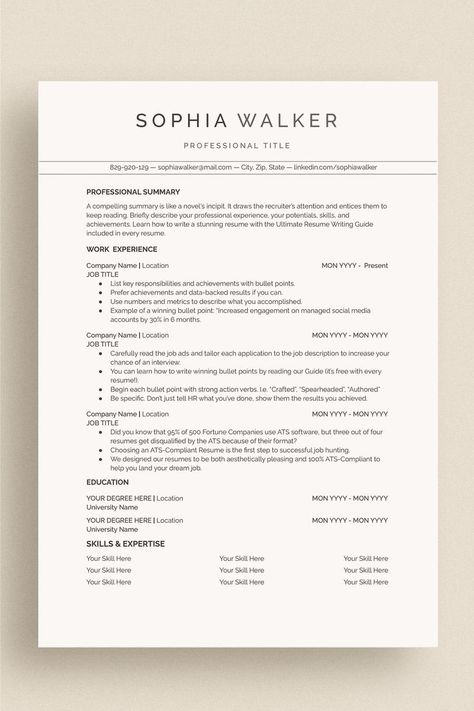 Winning Resume Template Instant Download for Microsoft Word and Google Docs, OpenOffice Modern Cv Template Free, Cv Design Template Free, Cv Templates Free Download, Simple Cv Template, Traditional Layout, Simple Cv, It Cv, Ats Resume, Good Cv