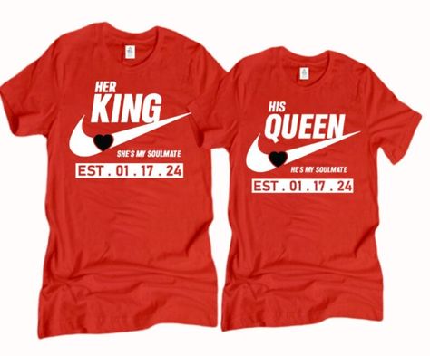 King and Queen Couple Shirts, Matching Couple Shirts, Valentines Day, Anniversary Shirts, Wedding Shirts, Love T-shirts, Shirts for Couples - Etsy Couples Trip Shirts, Couple Trip Shirts, Valentine Day Shirts, Couple Shirts Matching, Anniversary Shirts, Cut Up T Shirt, Shirts For Couples, Matching Hoodies For Couples, Girlfriend Shirts