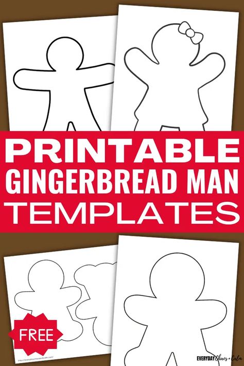 Free Gingerbread Man Template (Printable PDF) Gingerbread Applique Patterns, Gingerbread Puffy Paint, Gingerbread Puppets Free Printable, Gingerbread Men Art Projects For Kids, Gingerbread Dolls Diy, Gingerbread Banner Free Printable, Ginger Bread Man Template Printable, Ginger Bread Templates, Paper Gingerbread Man Craft