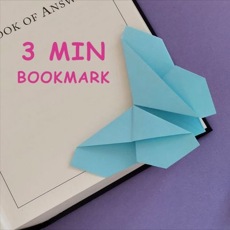 Butterfly Bookmarks Diy Origami, Orgamini Easy Butterfly, Making A Butterfly Bookmark, Origami Book Marks Corner Bookmarks, Notebook Paper Origami, Cute Bookmarks Origami, Book Marks Diy Origami, Origami Paper Bookmark, How To Make Origami Bookmarks