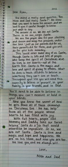 Santa Letter To Older Child, Santa Is Not Real Letter, Santa Reveal Letter, Spirit Of Santa Letter, Magic Of Santa Letter, Letter To Kid About Santa Not Being Real, Funny Letters To Santa, Santa Is Real Letter, Telling Your Kids About Santa Letter