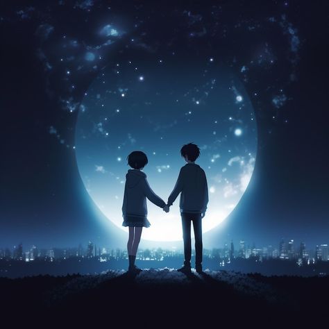 Pareja de anime tomados de la mano frent... | Premium Photo #Freepik #photo #manos-pareja #luna #manos #pareja Luna Anime, Hands Couple, Anime Hands, Couple Holding Hands, Anime Head, Anime Couple, Premium Photo, Anime Chibi, Full Moon