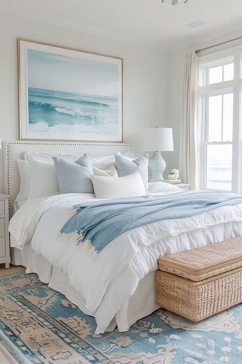 Coastal Teen Bedroom, Teen Beach Room, Coastal New England Home, Coastal Room Decor, Costal Bedroom, Nautical Elements, Beach House Bedroom, Coastal Bedroom Decorating, Future Bedroom