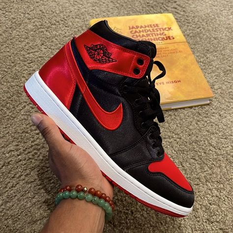 Black/Red Air Jordan 1 Satin Shoes https://whispers-in-the-wind.com/the-best-shoes-every-man-should-own-essential-footwear-guide/?nike-air-jordan-chicago-flip-sneakers-for-women Sneakers Nike Women's, Nice Shoes For Men, Trendy Shoes For Men, Red Shoes Men, Nike Jordan Men, Red Air Jordan 1, Jordans Men, Jordan 1 Red, Every Man Should Own