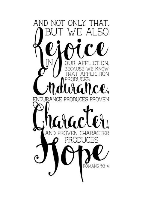 Inspirational Bible Verses - Romans 5:3-4 #quote #quotes #inspirational #motivation #believe #God #Jesus #quoteoftheday #Bible #faith #Christian #afflink Romans 5 3 4, Roman Quotes, Bible Thoughts, Esv Journaling Bible, Esv Bible, Believe God, Favorite Verses, Success Principles, Romans 5