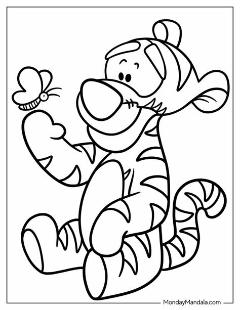 20 Tigger Coloring Pages (Free PDF Printables) Pooh Bear Coloring Pages, Easy Disney Coloring Pages, Tigger Coloring Pages, Free Preschool Coloring Pages Printables, Cute Coloring Pages Disney, Cartoon Coloring Pages 90s, Disney Coloring Sheets Free Printables, Color Sheets For Kids Printables Free, Cute Simple Coloring Pages