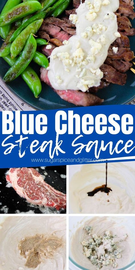 How to make the best blue cheese steak sauce - perfect for steaks, wedge salads, or to pair with chicken wings. This decadent sauce takes a casual steak dinner and transforms it into a meal that is truly steakhouse-worthy. Blue Cheese Aioli, Blue Cheese Cream Sauce For Steak, Blue Cheese Sauce For Steak, Cheese Steak Sauce, Blue Cheese Cream Sauce, Blue Cheese Steak Sauce, Cheese Sauce For Steak, Blue Cheese Steak, Homemade Blue Cheese