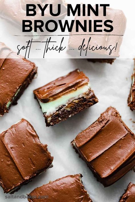 Light Chocolate Frosting, Mint Brownies Recipe, Sweet Slices, Chocolate Mint Brownies, Mint And Chocolate, Mint Frosting, Best Chocolate Desserts, Mint Brownies, Chocolate Recipes Homemade