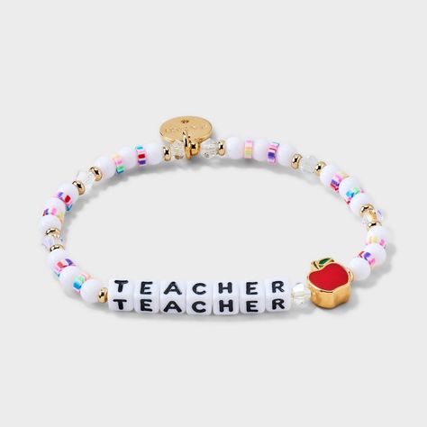 Tagline: The real MVP Description: Wear this exclusive "Teacher" bracelet from Little Words Project® as a little reminder that shaping young minds makes you a true hero (no cape necessary). Featuring a custom apple casted bead, it's the perfect way to show that teachers are truly the core of education. This Little Word™is more than just a bracelet. It’s your key to inspiring a kinder world. Wear your word as long as you need it. When you’re ready, pass it on to someone else who needs it more. Ea Custom Beaded Bracelets, Little Words Project Bracelets, Little Words Project, Teacher Bracelet, Clay Bracelets, Mama Bracelet, Bracelet Keychains, Lanyard Necklace, Clay Bracelet