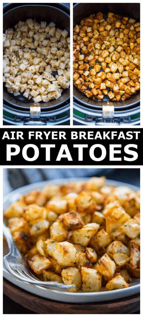 Air Fryer Breakfast Potatoes, Airfryer Breakfast, Air Fryer Breakfast, Panko Chicken, Air Fryer Recipes Breakfast, Sugar Free Ketchup, Apple Chips, Breakfast Potatoes, Crispy Potatoes