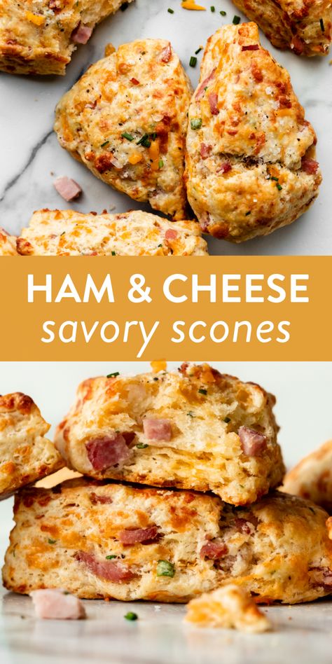 Easy Savory Scones, Baked Goods That Sell Well, Ham And Cheese Scones Recipes, Mini Scones Recipe High Tea, High Tea Food Recipes, Sourdough Scones Farmhouse On Boone, Savory Scone Ideas, Types Of Scones, Weekend At The Cottage Recipes