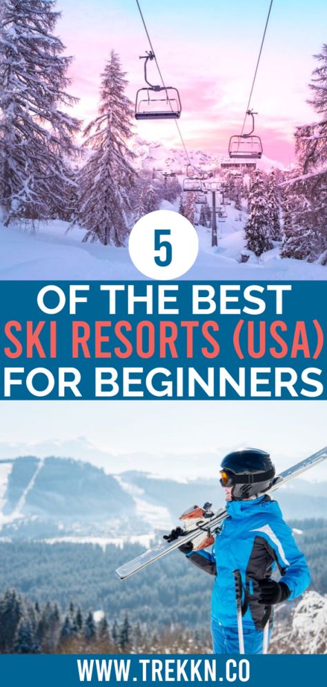 Learning to ski as an adult can be intimidating. Booking a trip at a ski resort (as a beginner skier) is also intimidating. Let us put your nerves at ease by sharing five of the best ski resorts for beginners in the U.S., because we want you to have one heck of a fun ski holiday! #ski #skiing #resorts #vacation #travel #holiday #colorado #montana #california #wyoming Whistler Ski, Winter Vacations, Family Ski Trip, Ski Family, Colorado Winter, Best Ski Resorts, Ski Vacation, Colorado Skiing, Ski Holidays