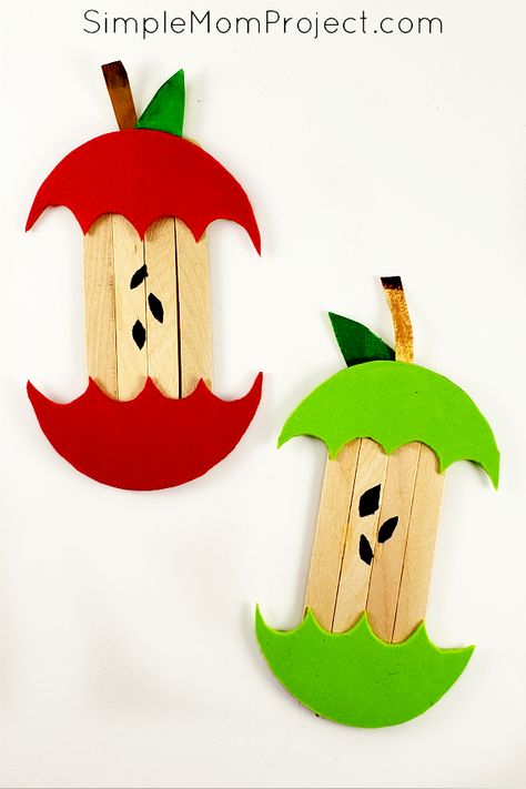 Paper Caterpillar, Popsicle Stick Craft, Apple Craft, Apple Activities, Craft Easy, Stick Crafts, Back To School Crafts, Popsicle Stick Crafts, Fall Apples