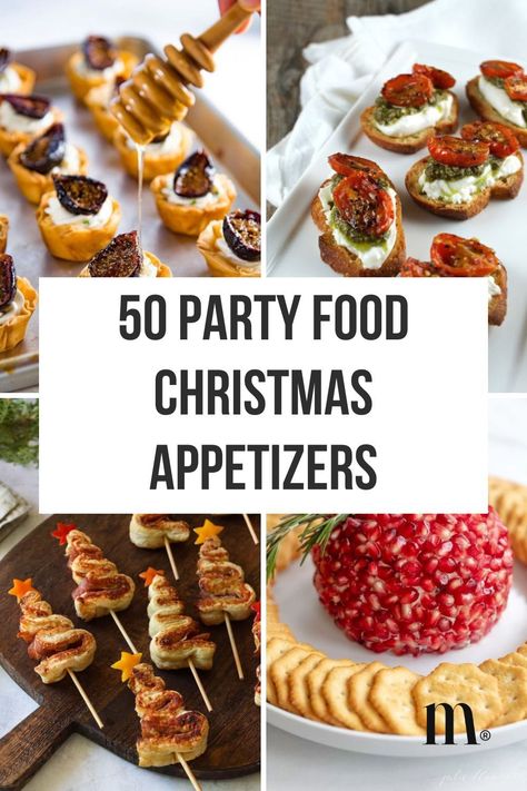 Need quick and easy appetizer ideas? These recipes are perfect for office parties, Christmas Eve dinners, and holiday buffets. Save to your Christmas Appetizer Recipes board! Holiday Dinner Party Appetizers, Finger Food Holiday Party, Christmas Festive Appetizers, Easy Christmas Nibbles, Diy Christmas Appetizers, Red And Green Christmas Appetizers, Christmas Party Orderves, Christmas Aurderves, Pillsbury Christmas Tree Appetizer