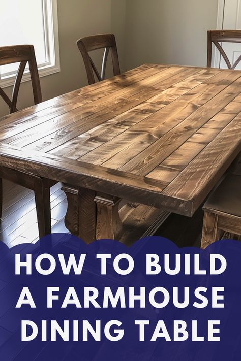 Create a stunning centerpiece for your dining room with our step-by-step guide! Learn essential techniques and tips for building a beautiful farmhouse dining table that's perfect for family gatherings. Get crafting with Woodworkly. #DIYDiningTable #FarmhouseStyle Homemade Dining Table Diy, Make Your Own Dining Table, Farm Table Dining Room Diy, Diy Dining Table Chairs, Dining Room Table Base, Diy Farmhouse Dining Room Table, How To Make A Dining Room Table, Diy Long Dining Table, Diy Large Dining Room Table