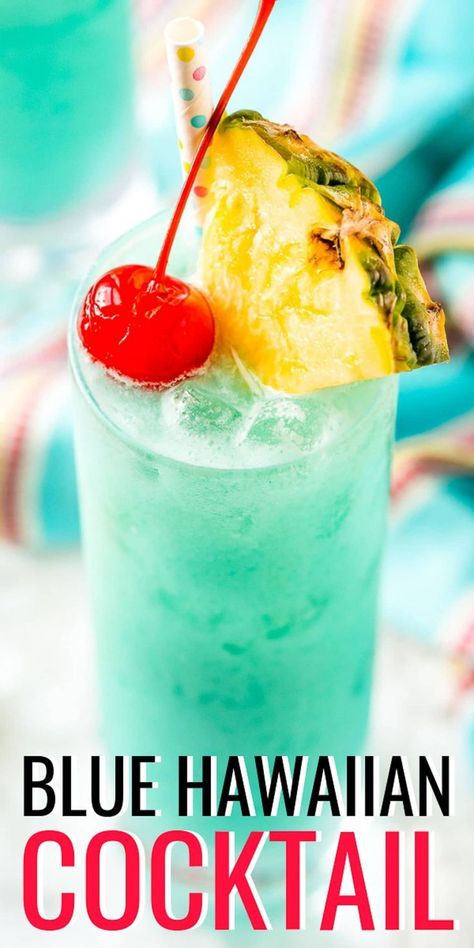 Cream Of Coconut Cocktails, Relaxing Drinks, Blue Hawaiian Drink, Blue Hawaiian Cocktail, Malibu Rum Drinks, Coconut Rum Drinks, Tropical Drink Recipes, Hawaiian Drinks, Rum Drinks Recipes