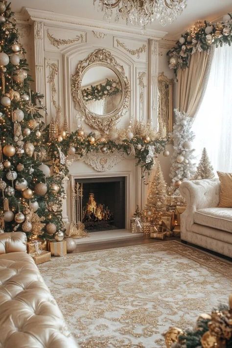 Luxe Christmas Aesthetic, Rich Christmas Aesthetic, Christmas Aesthetic Ideas, Christmas Lounge, Luxury Christmas Decor, Glam Christmas Decor, Glamorous Christmas, Christmas Delights, Elegant Christmas Decor