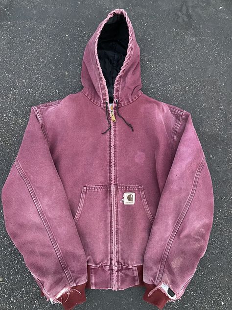 Vintage vintage 90s 'Wine' Carhartt jacket | Grailed Purple Carhartt Jacket, Cathartic Jacket, Vintage Carhartt Jacket Outfit, Pink Carhartt Jacket, Carhartt Jacket Outfit, Vintage Carhartt Jacket, Carhartt Vintage, Carhartt Jacket, Men's Outerwear