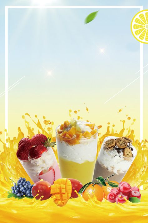 Beach cold drinks fresh fruit silk poster background material Juice Background, Summer Iced Drinks, Fruits Juice, Fruit Background, Juice Shop, Fruit Juice Recipes, Ice Cream Poster, Food Promotion, Fresh Fruit Juice