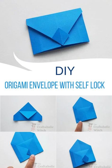 Do you want to learn how to make origami envelopes with self Lock? In this article (with video), you will learn not one, but three ways to fold an envelope that has self lock. How To Make Origami Envelopes, Simple Origami Envelope, Envelope Paper Folding, How To Fold A Piece Of Paper Into An Envolope, How To Fold A Note Into An Envelope, How To Fold A Gift Card Envelope, Origami Envelope Pockets, Paper Craft Envelopes, Cute Folded Notes