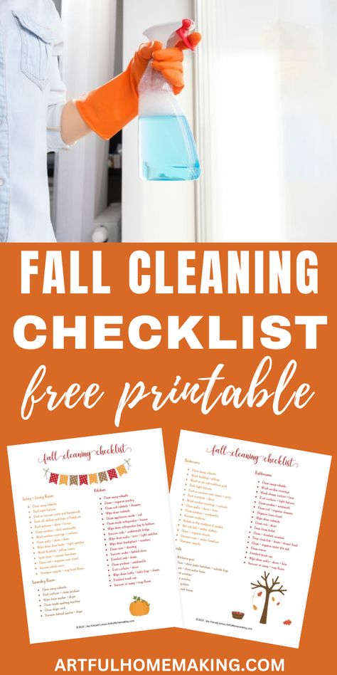 This free printable fall cleaning checklist is perfect for tidying up during this season. Fall Cleaning Checklist Free Printable, Home Cleaning Checklist Free Printable, Thanksgiving Cleaning Checklist, Fall Deep Cleaning Checklist, Deep Cleaning House Checklist Free Printable, House Cleaning Checklist Free Printable, Organizing Techniques, Fall Cleaning List, Professional House Cleaning Checklist