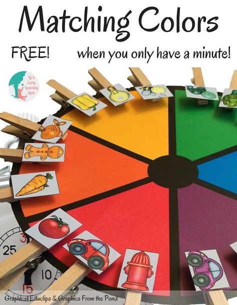 Practice matching colors with this FREE printable! Preschool color sorting and recognition activity. Colors For Kids, Preschool Colors, Teaching Colors, Matching Colors, Preschool Math, Motor Activities, Preschool Classroom, Preschool Fun, Learning Colors